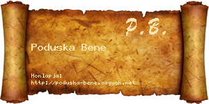 Poduska Bene névjegykártya